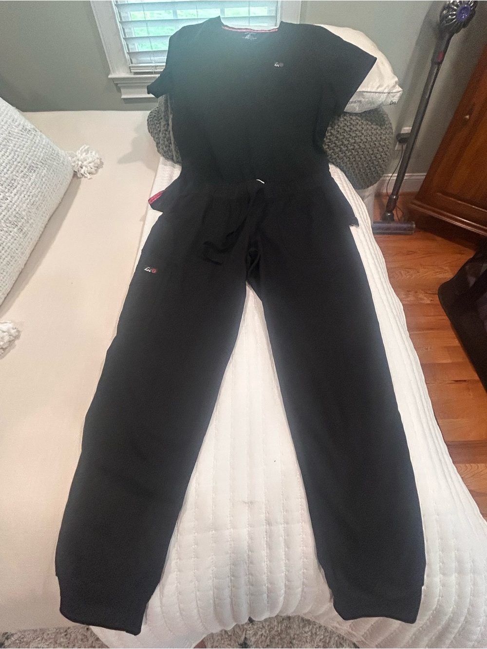 koi Black Relaxed Track Jumpsuit